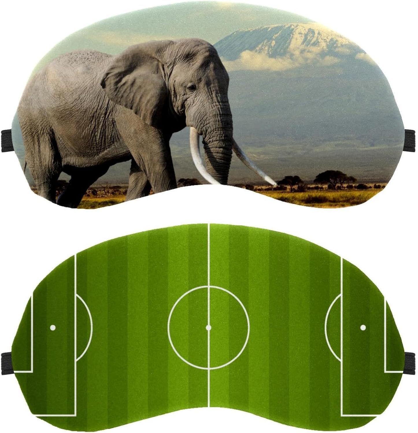 Confezione da 2 maschere per gli occhi da calcio, per dormire, per dormire, morbide, per donne e uomini, blocco completo della luce, zero pressione notturna