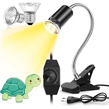 Tortoise Heat Lamp Heat Spot Lamp for Aquarium Reptile with 2 Pieces E27 50 W Reptile Terrarium Lamp UVA UVB Infrared Lamp for Tortoise Snake Lizard Cockatoo Chameleon etc