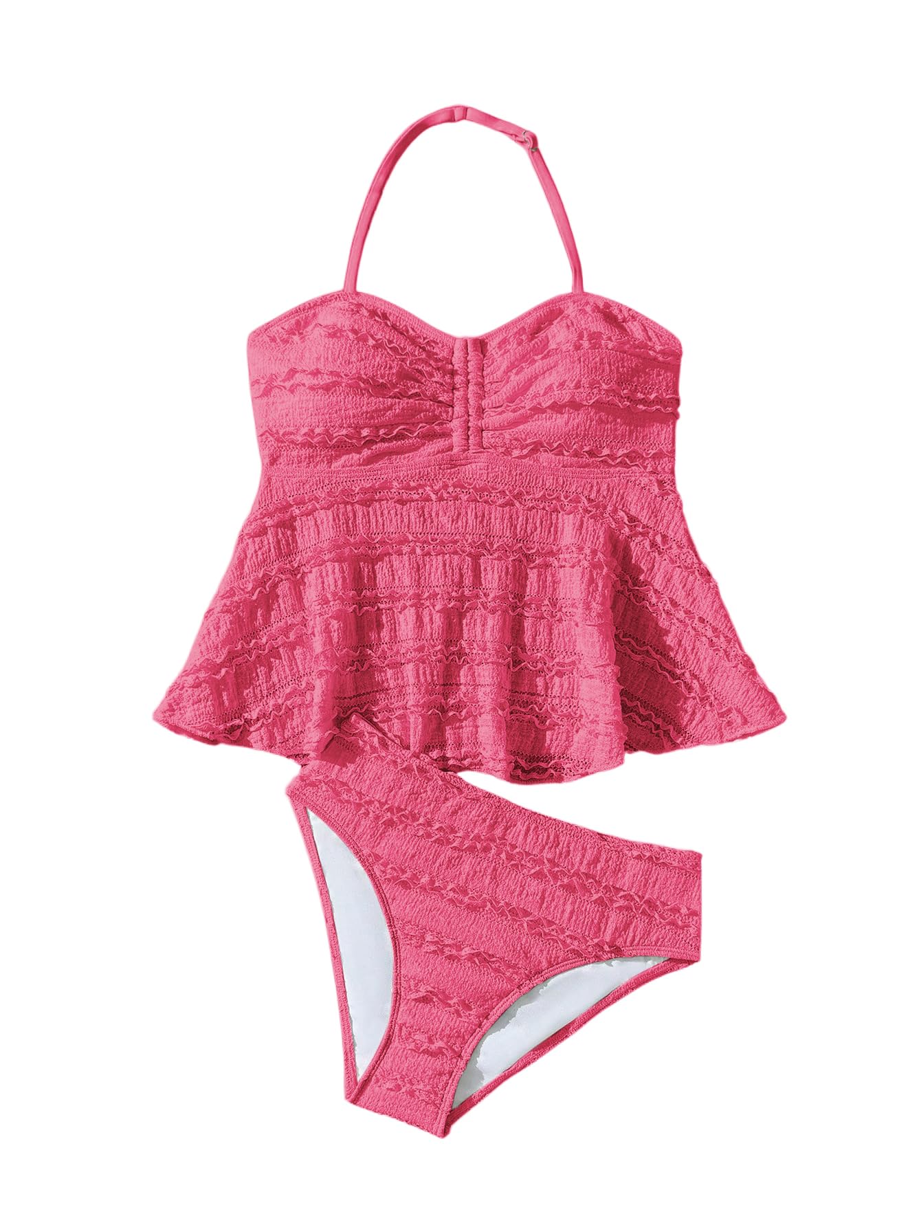 SHENHE Girl's 2 Piece Halter High Waisted Swimsuit Bathing Suit Bikini Sets