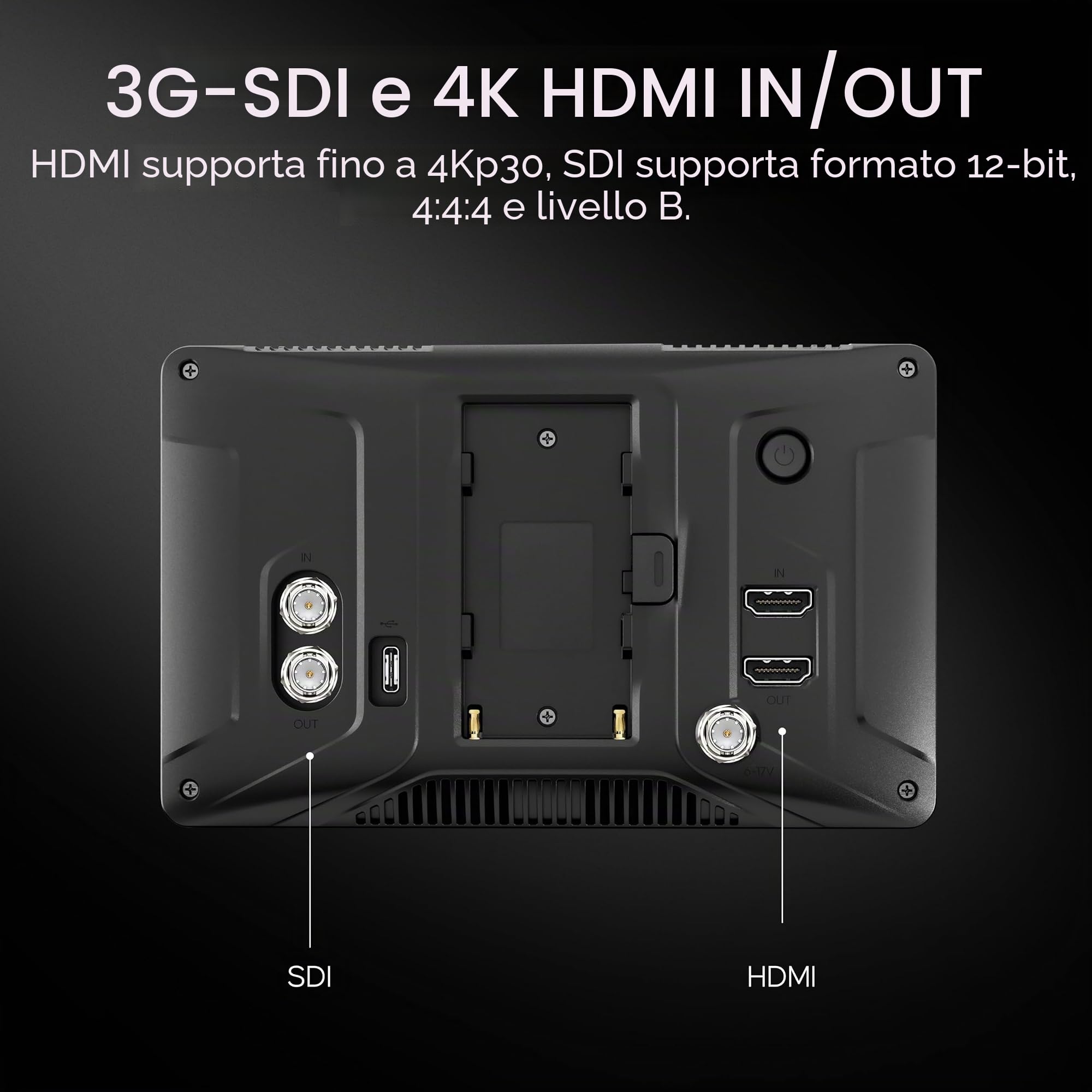 Osee G7 Pro Monitor Video per Fotocamera 7 Pollici 3000nits Touchscreen Monitor di Campo con Controllo Telecamera, Ingresso/Uscita HDMI 3G-SDI, LUT 3D, Touch to Focus DSLR Monitor