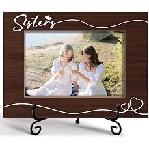 Sisters Picture Frame, Graduation Gifts Birthday Gifts for Friends Bestie, Wooden Picture Frame with Stand, 4"x6" Photo Frame for Tabletop Display, Home Office Desk Decor Shelf Display/XK80