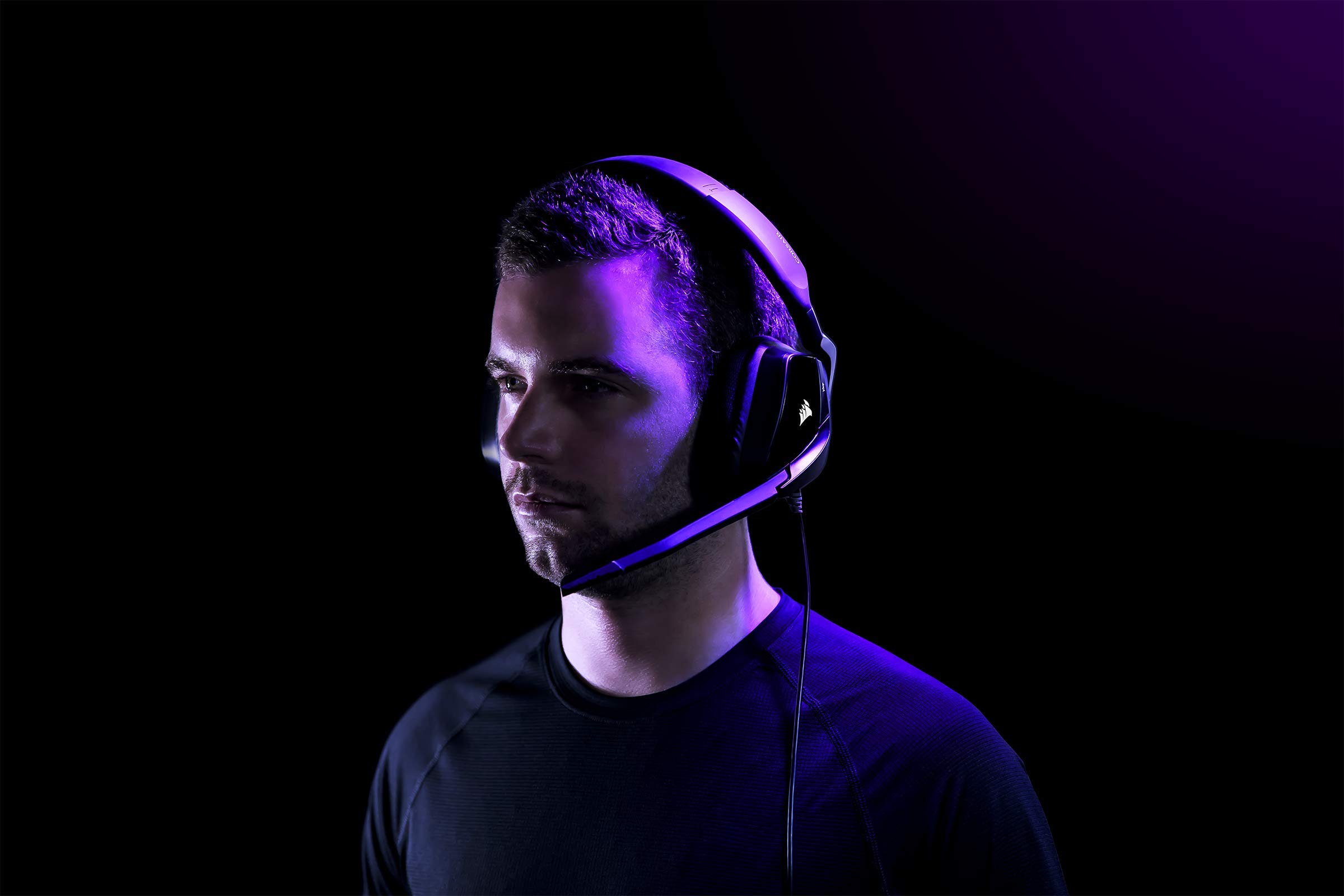 Corsair VOID ELITE RGB USB Auriculares para Juegos (7.1 Sonido envolvente, Micrófono omnidireccional, Personalizable Iluminación, Microfibra de rejilla almohadillas, Construcción aluminio) Negro