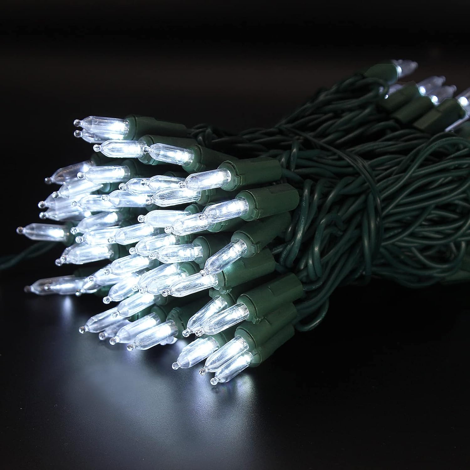 100-Count Cool White LED Christmas String Lights, 35 Ft Green Wire, UL Certified Connectable, Mini Xmas Lights Outdoor or Indoor (Cool White)