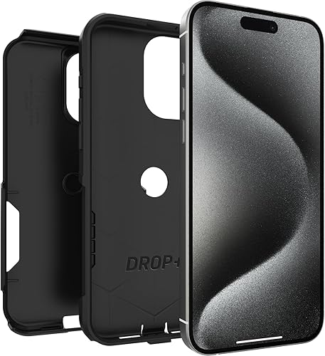 Miniatura 4 de OtterBox Funda para iPhone 15 Pro MAX (solamente) serie Commuter - NEGRO, delgada y resistente, apta para bolsillo, con protección de puerto (la