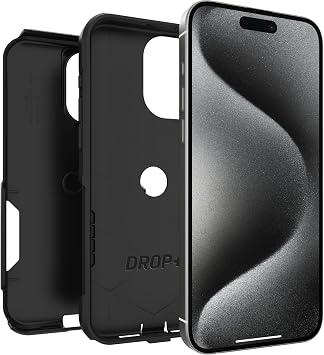 OtterBox iPhone 15 Pro MAX (Only) Commuter Series Case - Black, Slim & Tough, Pocket-Friendly, with Port Protection