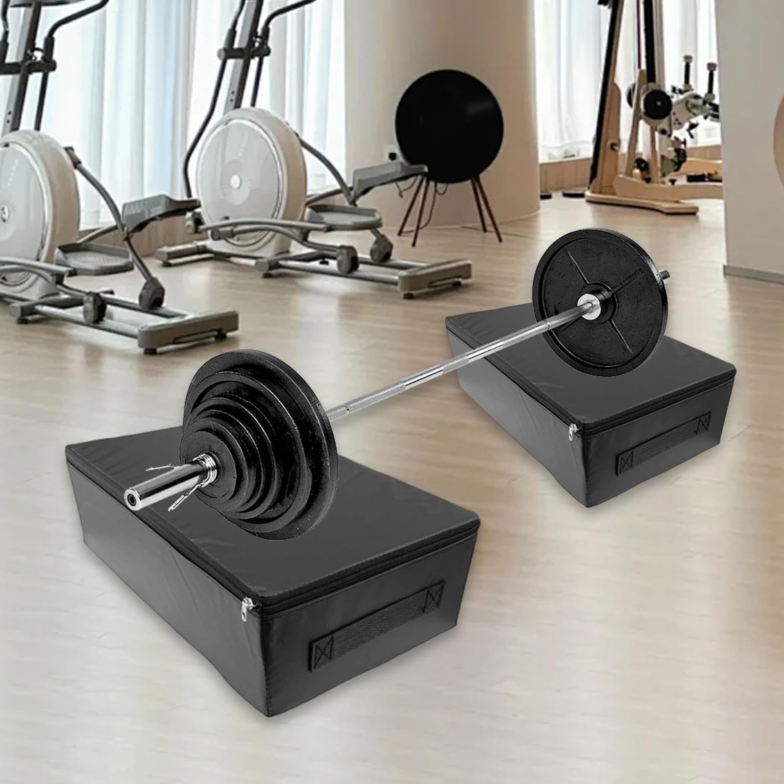 2 Piezas Barbell Cushion Pad Alfombrilla de Protección para Barra Drop PVC Y Esponja Reducción de Ruido Función Antigolpes Adecuada para, Negro, Individual