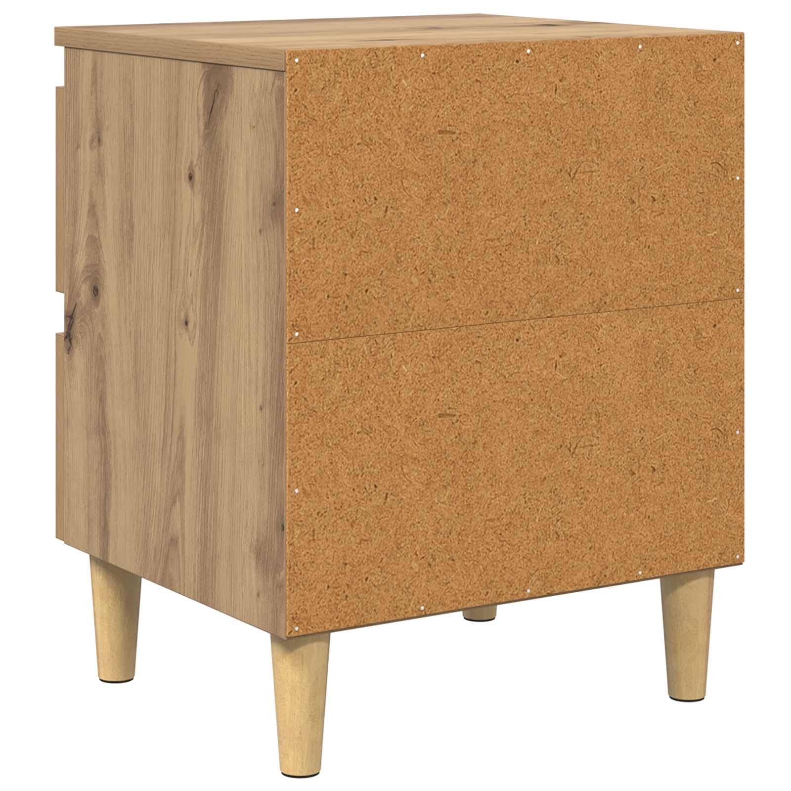 Mesita de noche con diseño escandinavo en color blanco con patas de madera de pino. Mesita de noche resistente con dos cajones para mucho espacio de almacenamiento, mesita de noche con patas