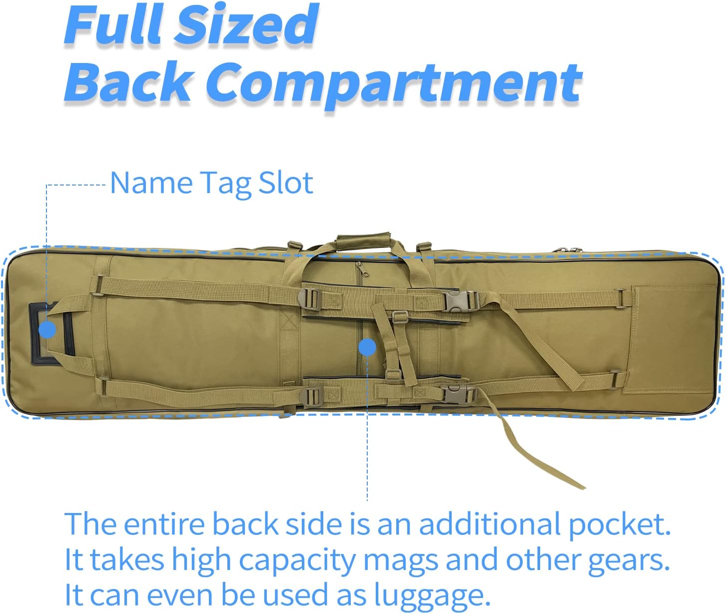Sutekus Tactical Double Rifle Case, Gun Case, Padded Rifle Storage Backpack Integrated Pistol and Magazine Storage (3 Sizes 2 color)
