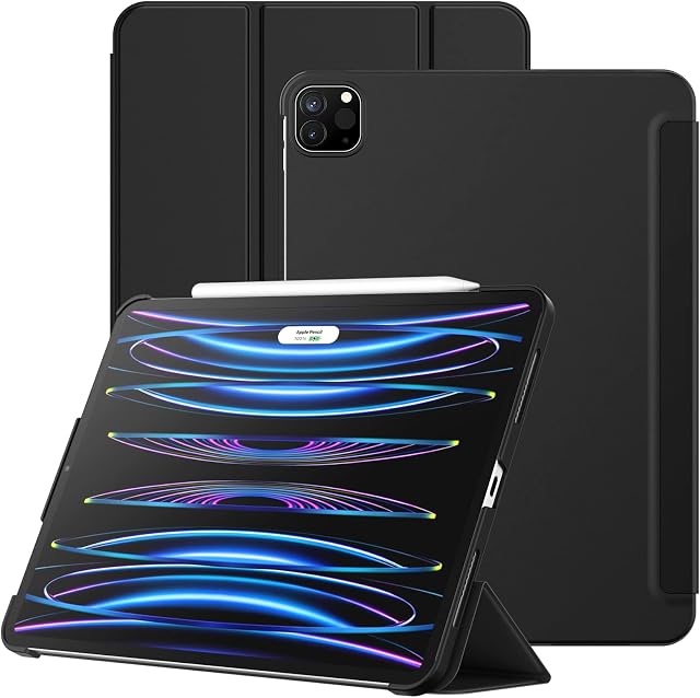 JETech Case for iPad Pro 11-Inch (2022/2021/2020/2018 Model), Protective Hard Back Shell Soft-Touch Tablet Stand Cover, Auto Wake/Sleep (Black)