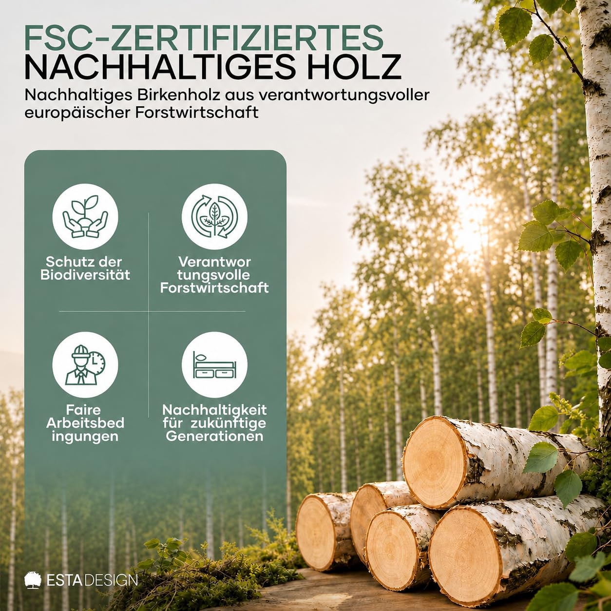 Standard Rollrost – Lattenrost 140x200cm fertig montiert I 100% nachhaltiges Birkenholz I FSC®-Zertifiziert I Für zuverlässige Stabilität und täglichen Komfort I Tragkraft bis 500 kg