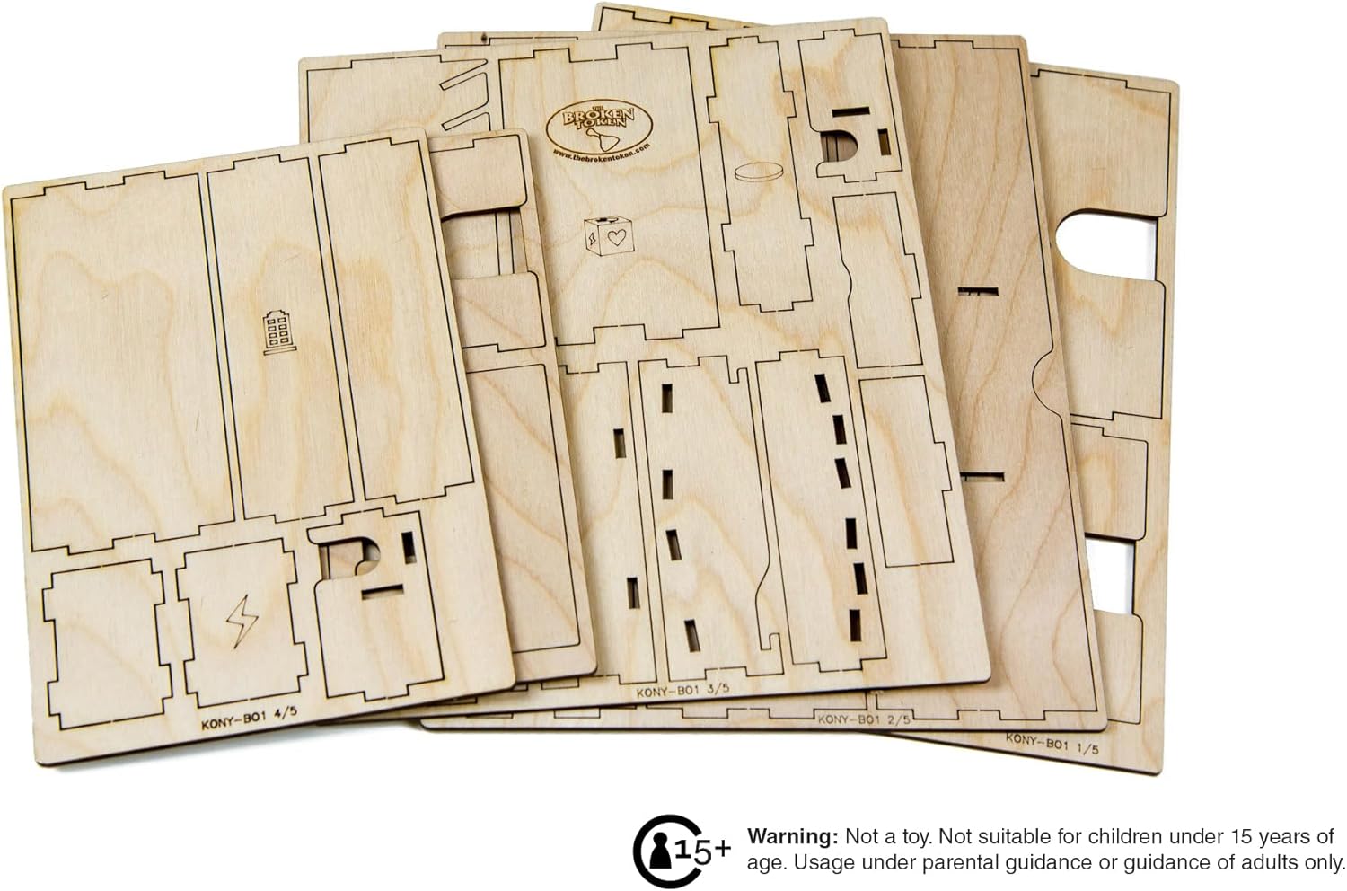 The Broken Token Game Organizer Compatible with King of New York - Wooden Game Organizing Box with Multiple Trays