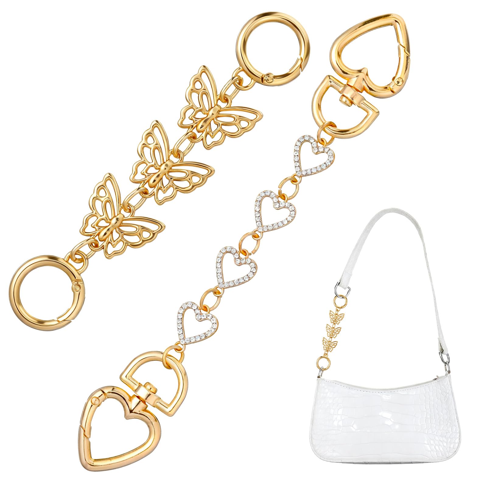 2 PCS Bag Extender Chain, Gold Purse Strap Extender for Handbag Bags, Metal Purse Chain for Crossbody Bag Replacement-picture-28