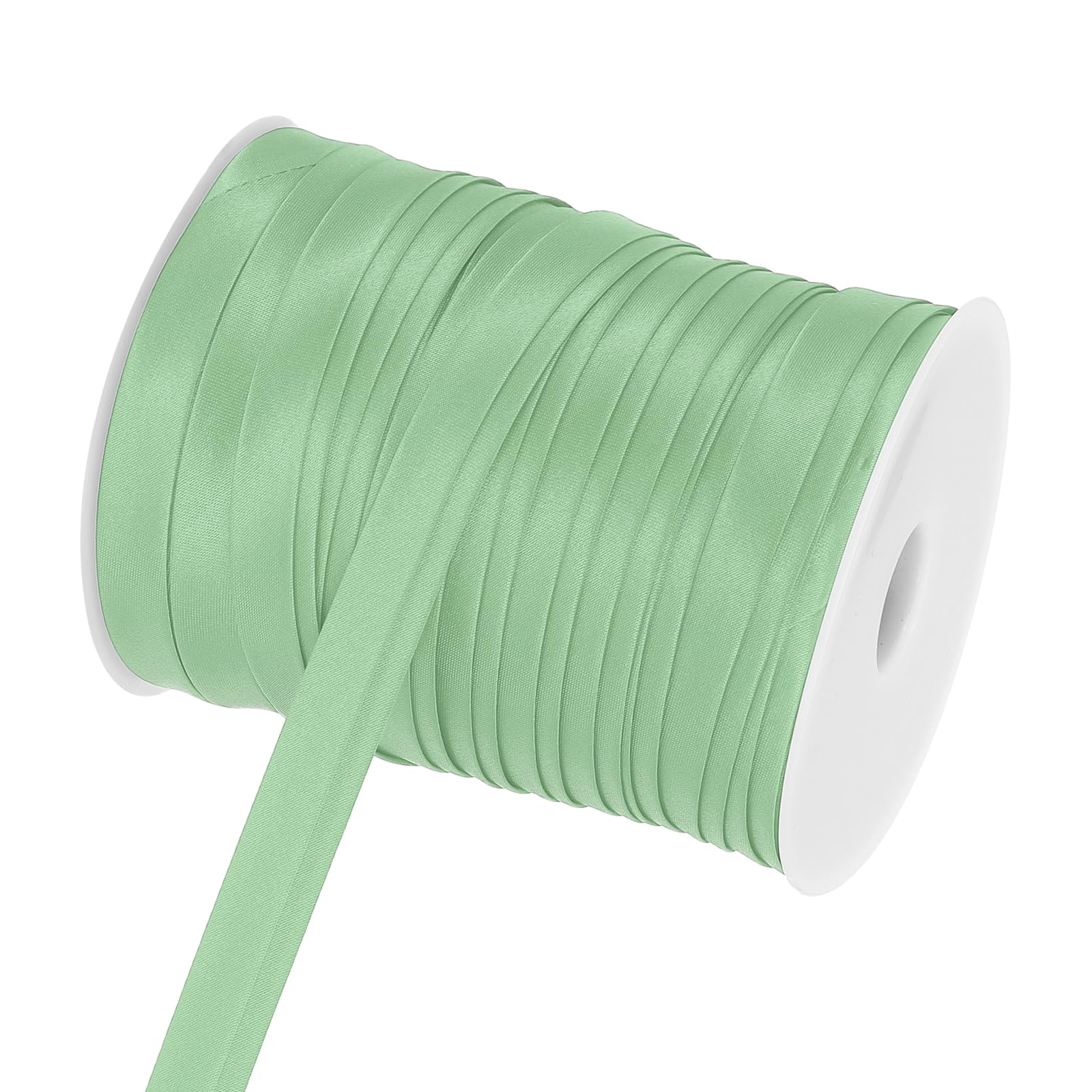 sourcing map Double Fold Bias Tape for Sewing, 3/4 Inch x 55 Yards Satin Bias Binding Tape Continuous Bulk for Quilting Binding Seaming Hemming Fabric Piping DIY Craft, Light Green