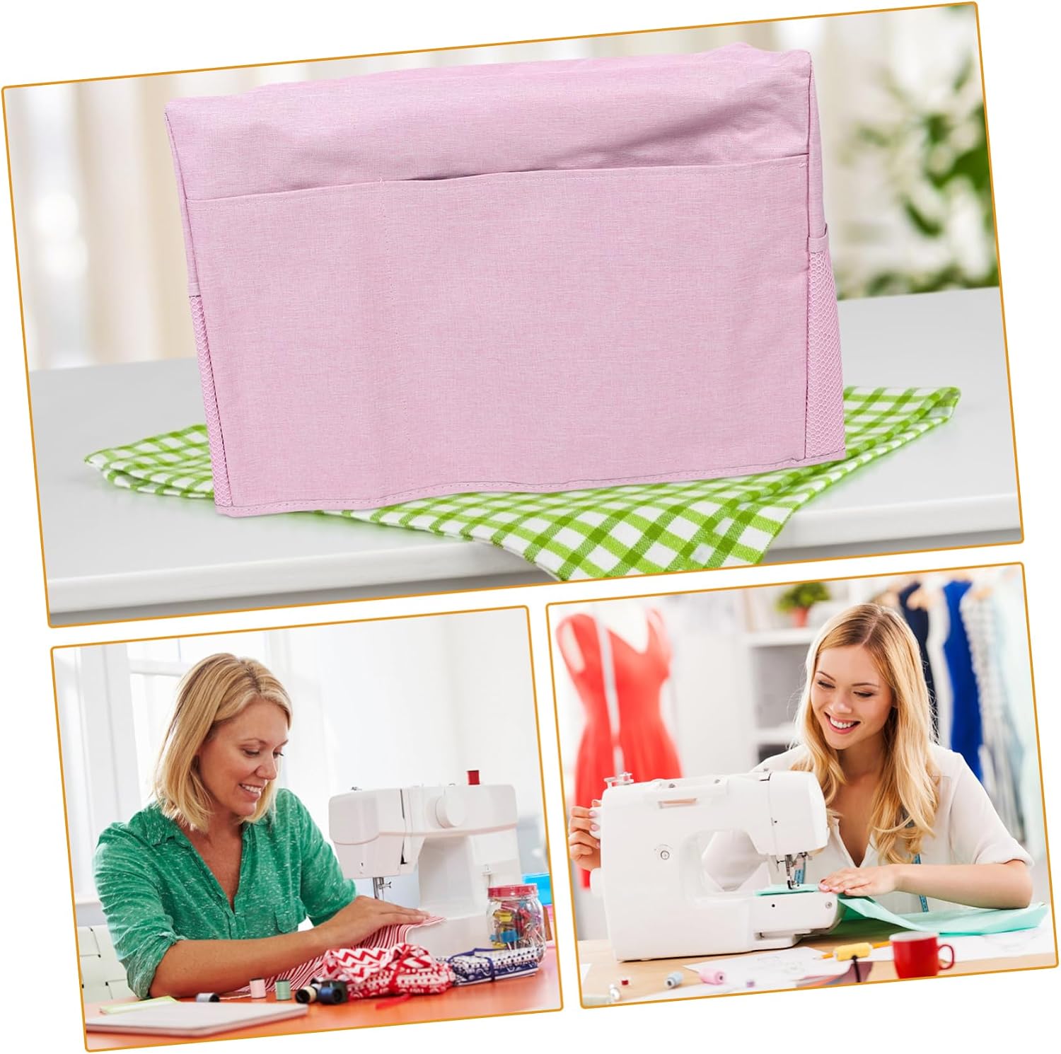 Gadpiparty Portable Sewing Machine Dust Cover Pocket Foldable Reusable Protector for Home Sewing Machines for Cases and Accessories