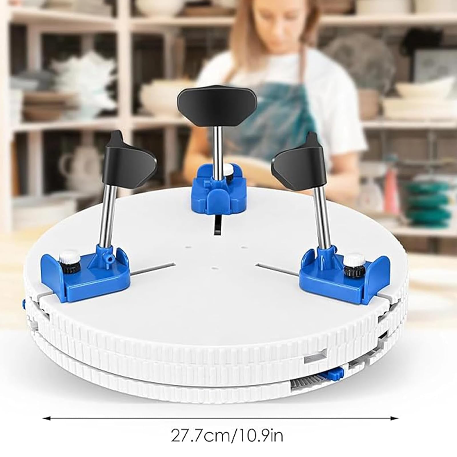 Herramienta De Reparación De Arte De Cerámica, Abrazadera Para Plato Giratorio De Máquina De Alfarería, Adecuada Para Plato Giratorio De 25 Cm a 28 Cm Y Accesorio Estable, Material Resistente