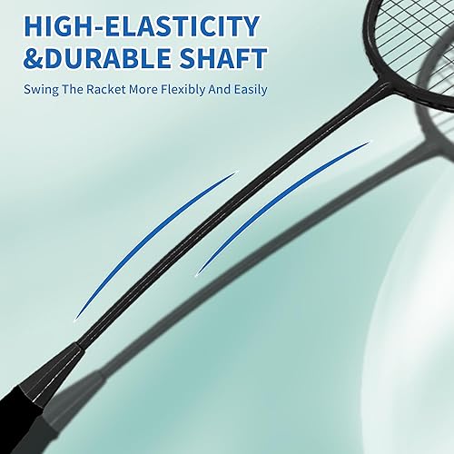 Miniatura 5 de Senston Juego de 4 raquetas de bádminton para patios traseros al aire libre, gimnasio, raquetas ligeras de bádminton, paquete de 4