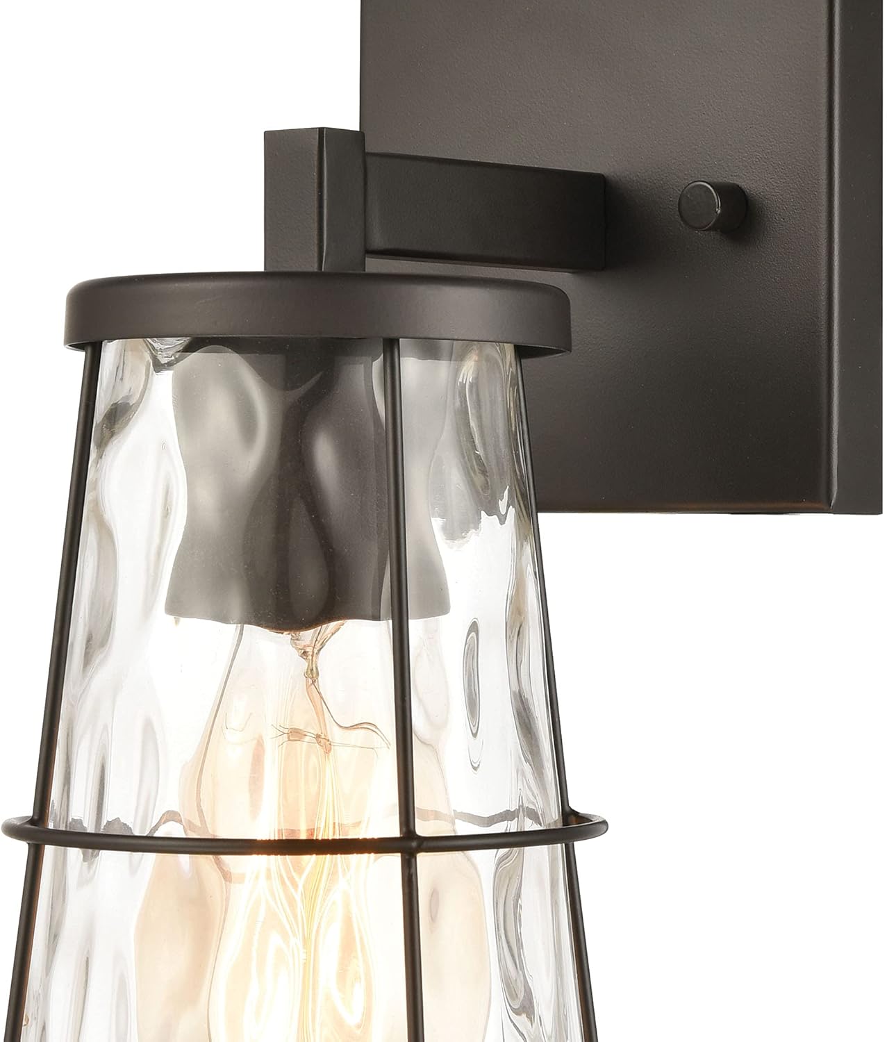 Elk Home Kendrix Vanity Light - 1-Light in Oil Rubbed Bronze Finish, with Clear Water Glass, Transitional Style