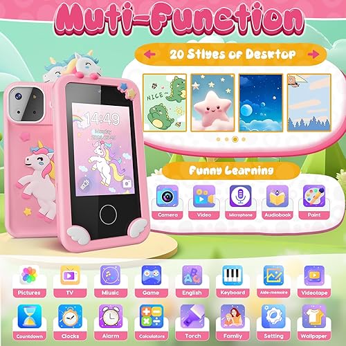Miniatura 2 de Luyiilo Juguetes de teléfono inteligente para niñas, juguetes de regalo de unicornio para niñas de 3 a 9 años, regalos de cumpleaños, mini juguetes