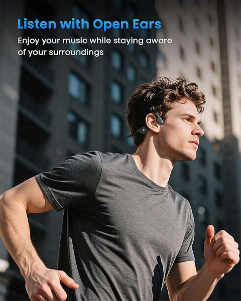 SAMVEK Bone Conduction Headphones, Bluetooth 6.0 Wireless IPX7 Waterproof Headphones with Mic, Open Ear Sport Earphones for Running and Cycling,Workout,Fitness,Magnetic Charging - 4
