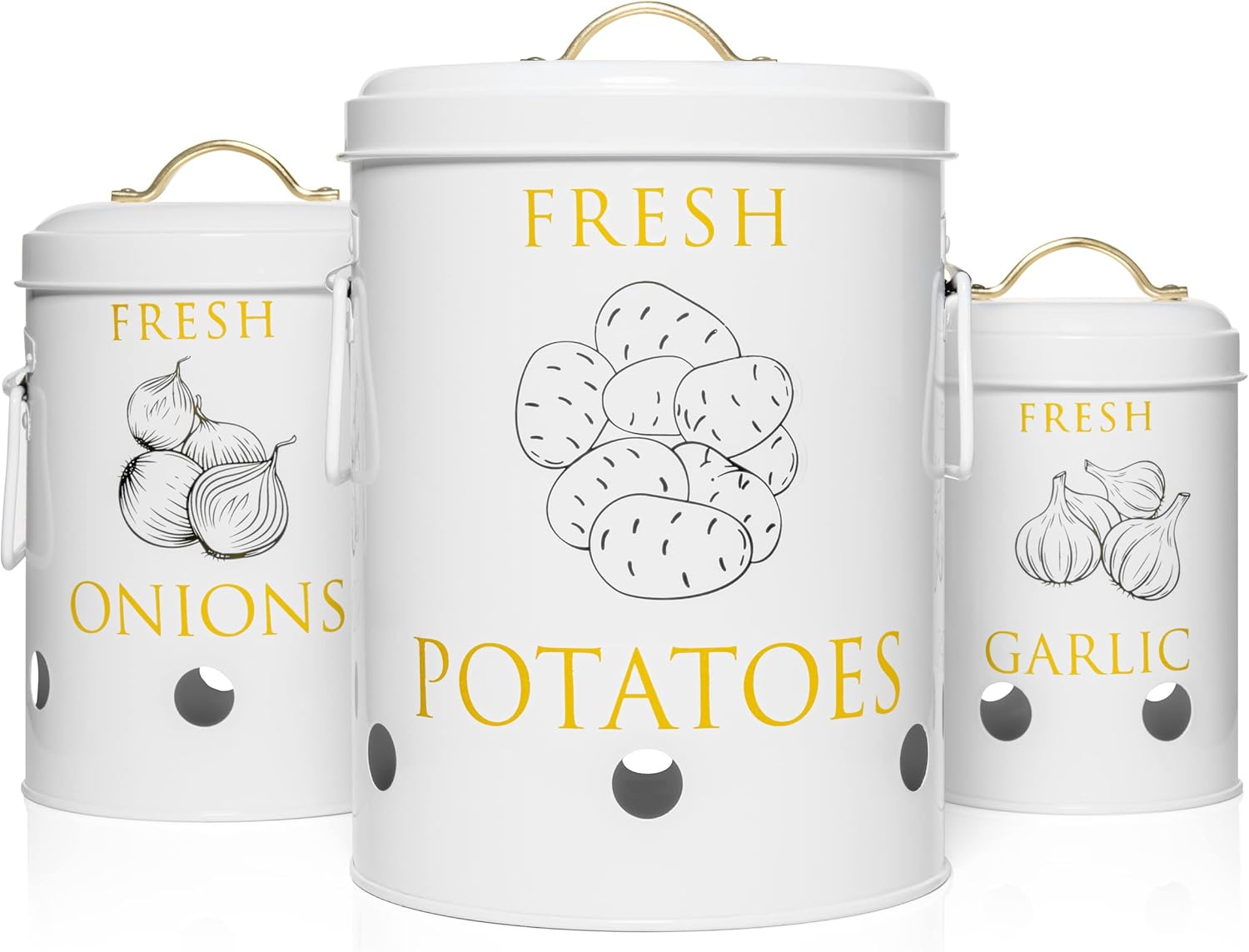 Cute potato storage Great Size Onion Container Set Potato and Onion Storage Bin for Fresher