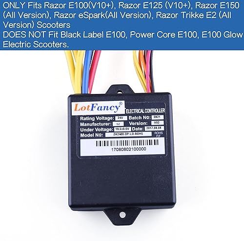 Miniatura 6 de Módulo de control de 24 V 7 conectores acelerador de 4 cables se adapta a Razor E100V10 E125 V10 E150 toda la versión eSpark toda la versión Trikke