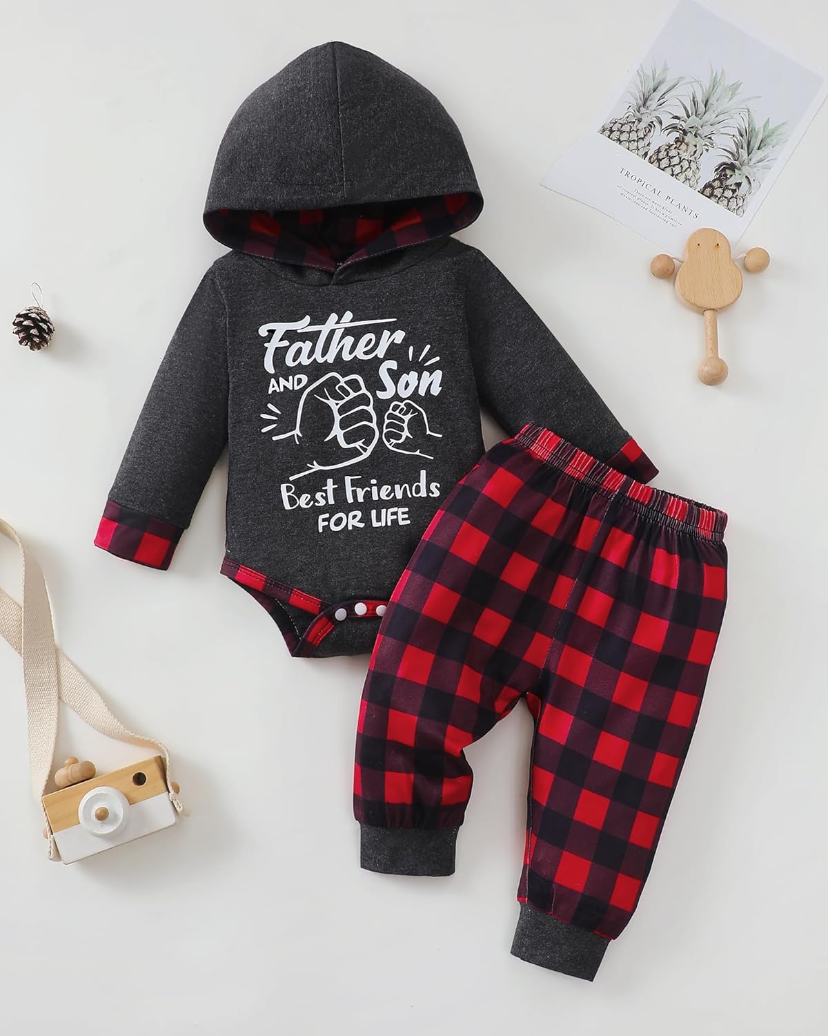 Baby Boy Clothes Newborn Boy Outfits Infant Letter Print Long Sleeve Romper Hoodies Pants Fall Winter Outfits