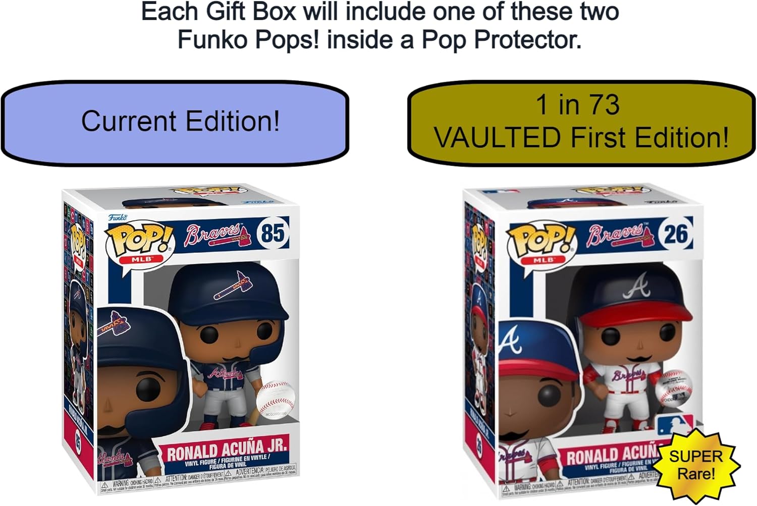 Baseball Collector's Mystery Gift Box: Ronald Acuna Jr Edition│ONE PSA Graded Baseball Card & ONE Authentic Funko Pop │Ideal Gift for Collectors & Baseball Fans