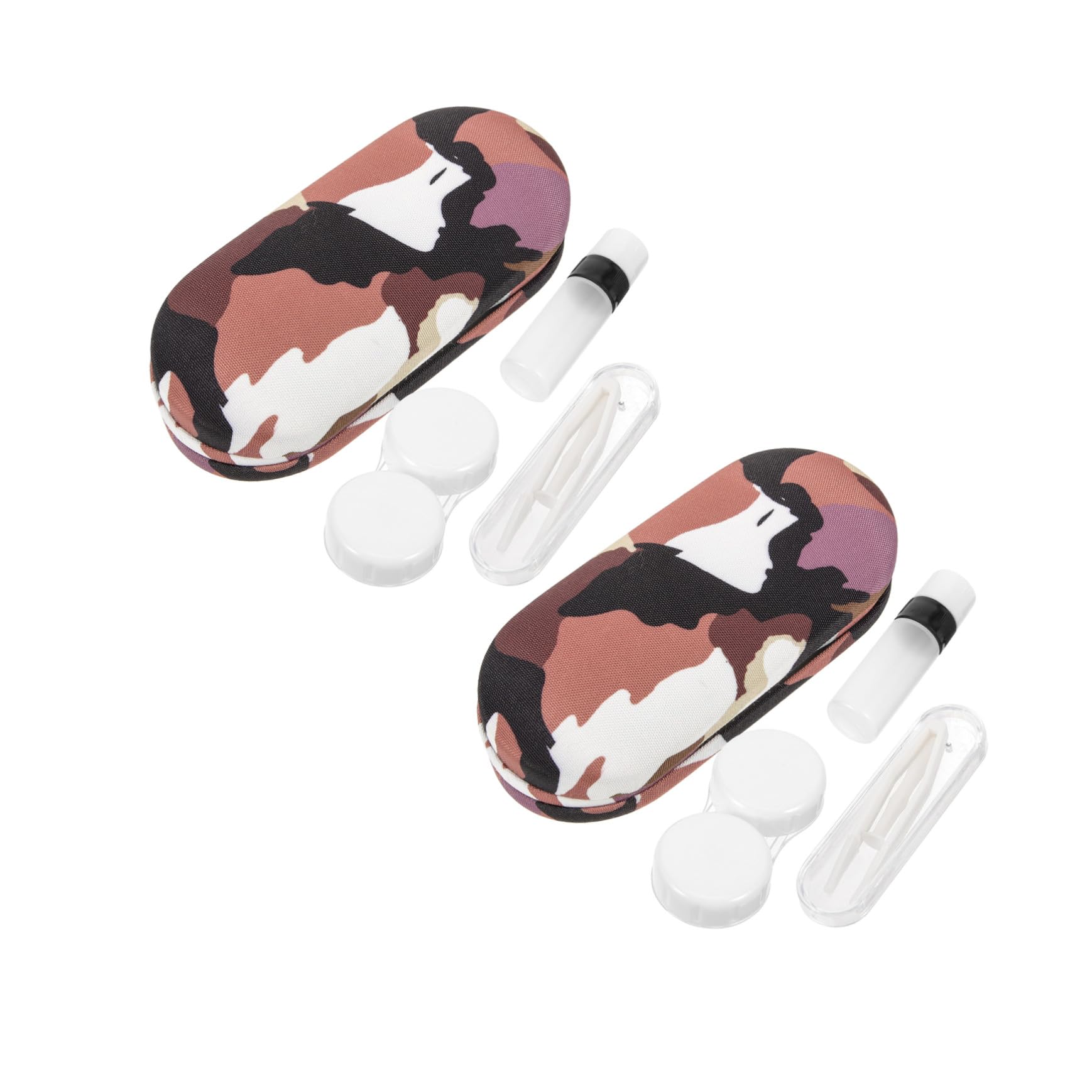 2 Ensembles Étui Lunettes Double Portable avec Miroir et Pince Boîte de Rangement Rigide pour Lunettes et Lentilles Organiseur Compact pour Hommes et Femmes Protection Renforcée et