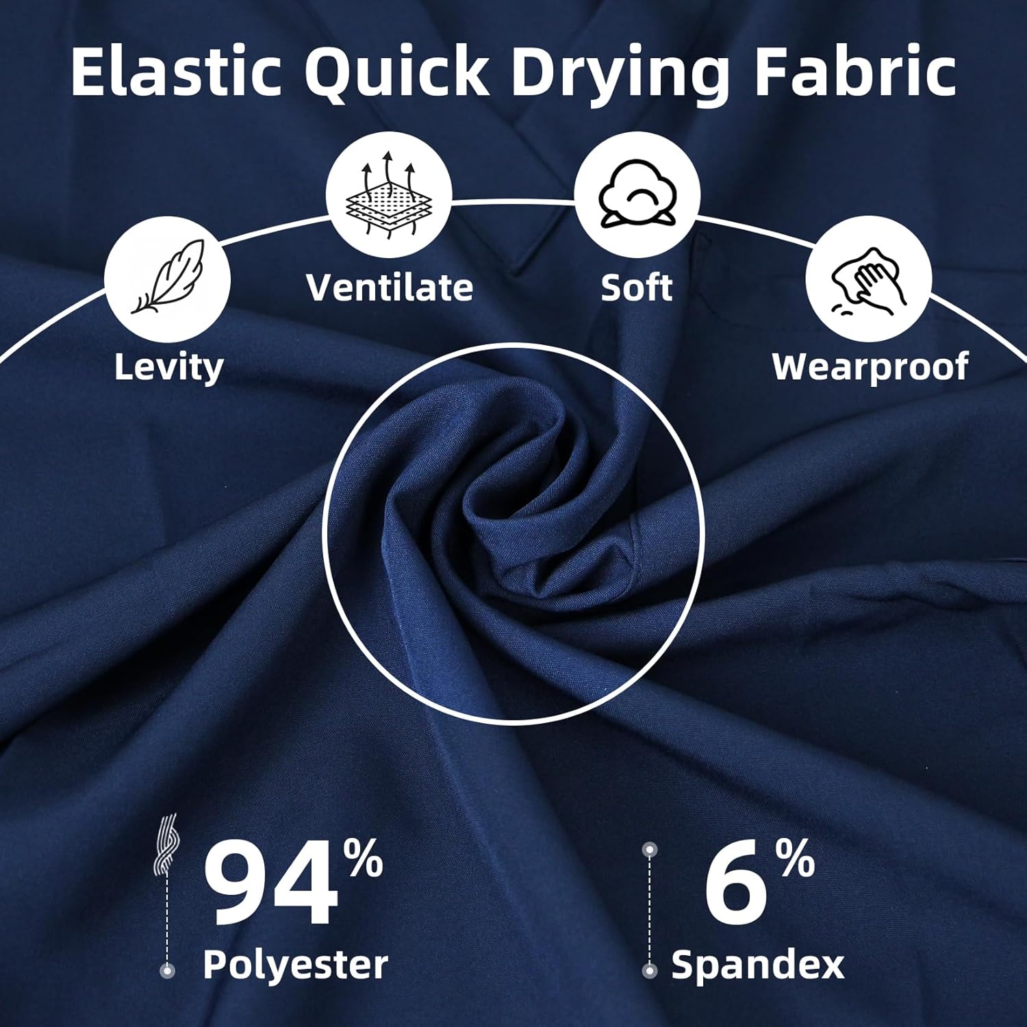 KARAZZO Women's Medical Scrub Sets Stretch V-Neck Scrub Top & Jogger Pant with 8 Pockets Nursing Uniform Scrubs Suit - Image 4