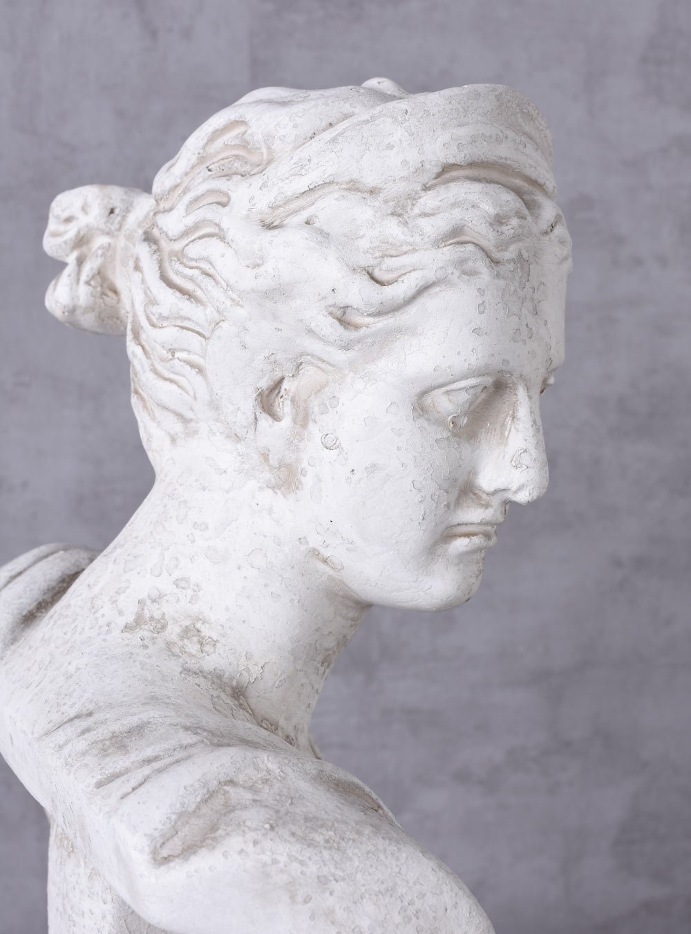 Unbekannt Yac032 Palazzo - Busto da donna, in fibra di vetro, effetto marmo, testa da donna, colore: bianco