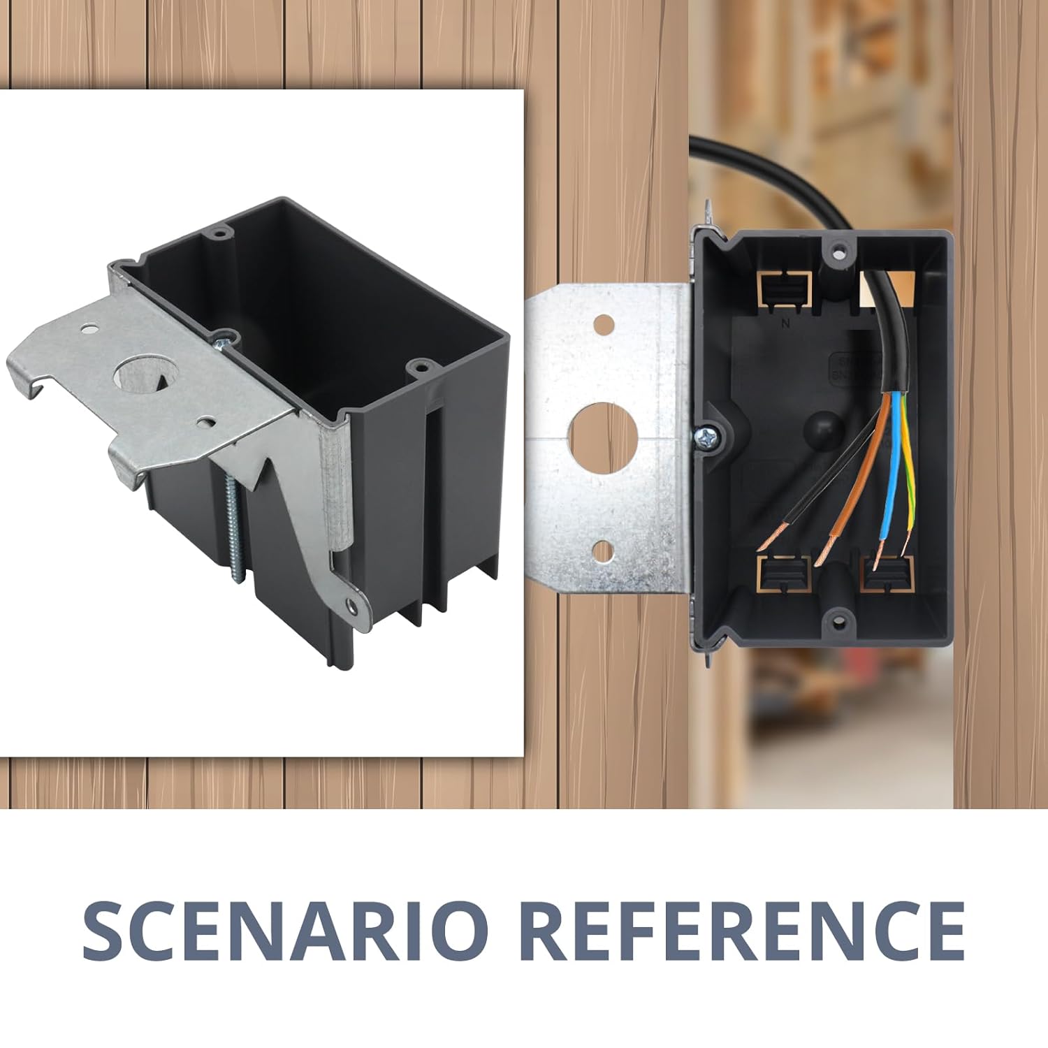 One Gang Adjustable Outlet Boxes,21 Cubic Inches Adjustment Screw to Adjust The Box Depth,Grey Outlet Box with ETL Listed(9 Pack).