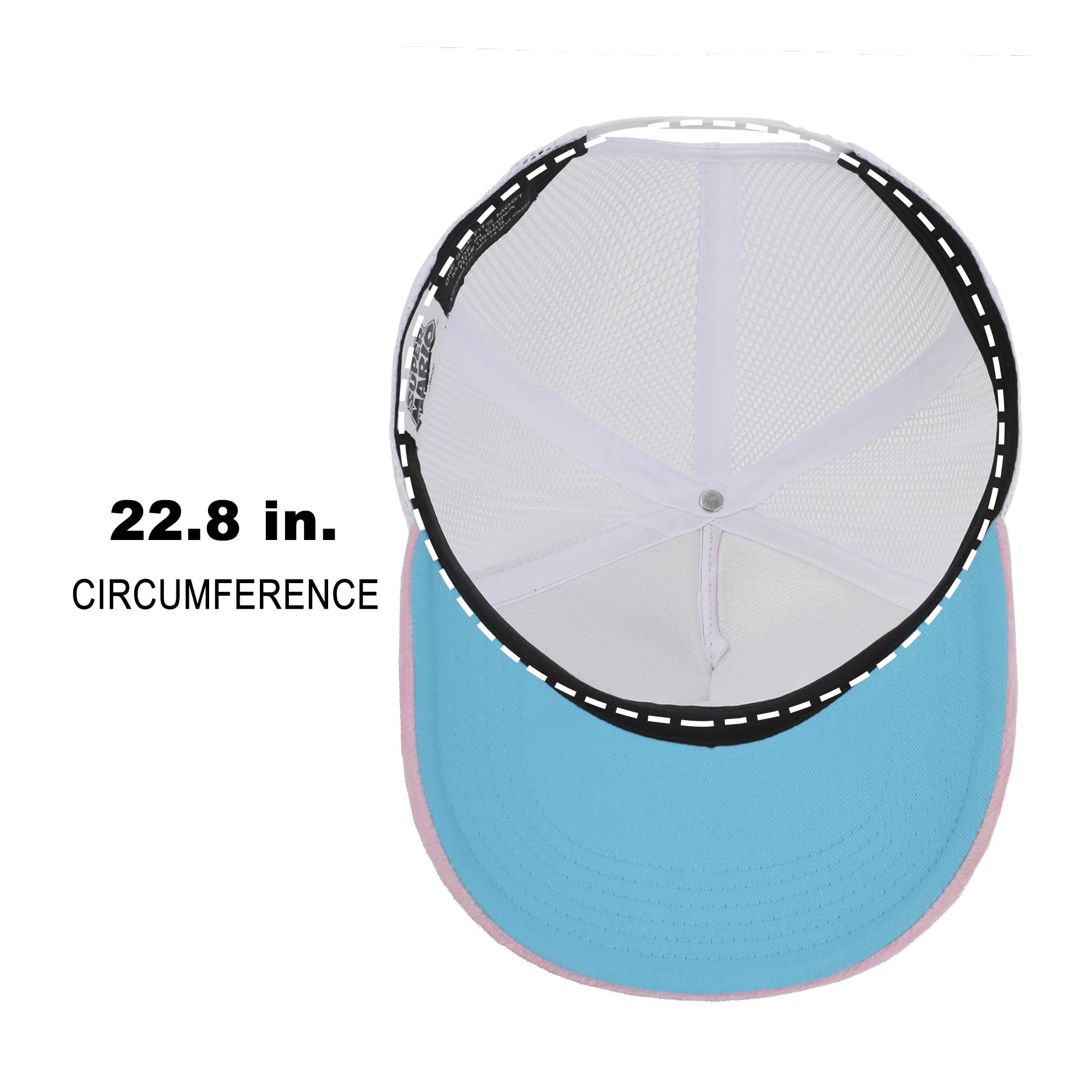 Super Mario Bros Princess Peach Rhinestone Crown Pink Trucker Hat-OSFA