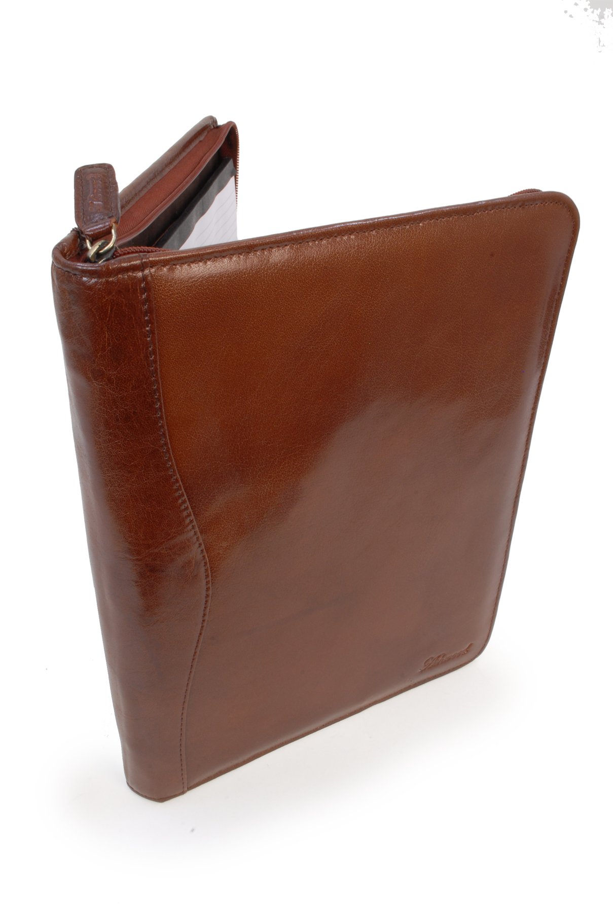Ashwood - Portacuaderno de Piel - Carpeta Portadocumentos A4 con Cremallera - Portafolio de Viaje para Hombre - A4 Folder - Castaño Marrón