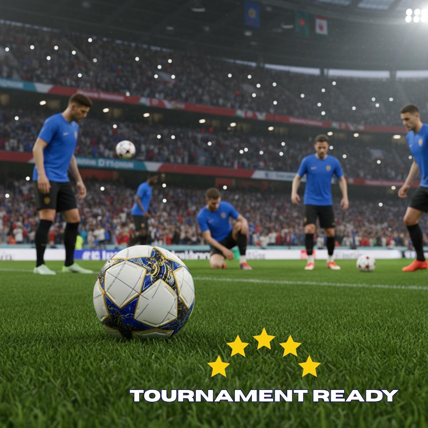 Professional Soccer Ball Size 5, Polyurethane Material, Thermo Bonded Construction, Youth and Adult - Image 4