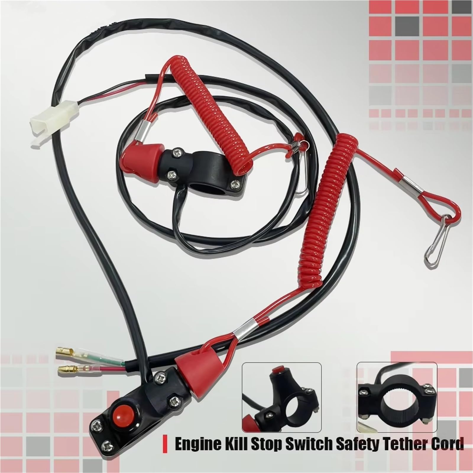 7/8 Pollici 22mm Interruttore Di Arresto Di Emergenza Per Moto Pulsante Per ATV Moto Barca Motore Per Scooter Blocchetto Accensione(1 Set)