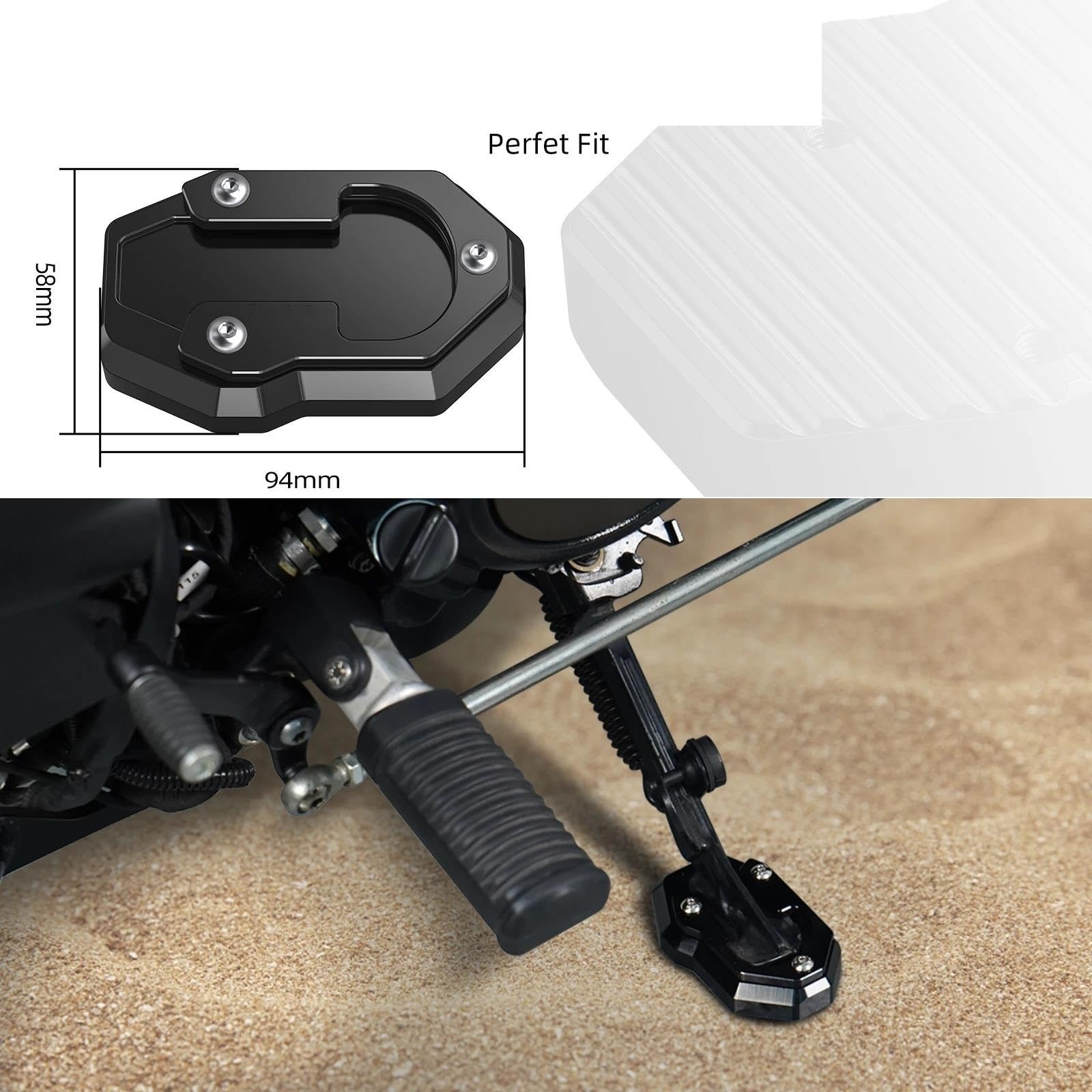 Supporto cavalletto laterale moto Piastra Di Estensione Cavalletto Laterale Piede Cavalletto Della Motocicletta For Harley Sportster S RH1250S 2021-2024 Protezione della staffa