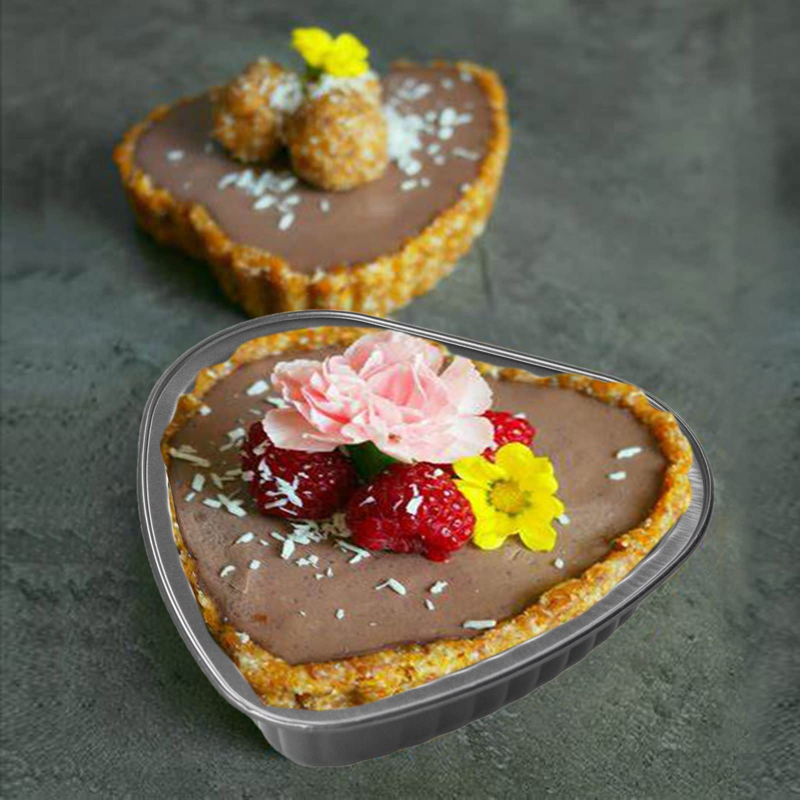 Lot de 2 moules à gâteau en forme de cœur de 20,3 cm - Pour la Saint-Valentin, la pâtisserie, un mariage, un anniversaire