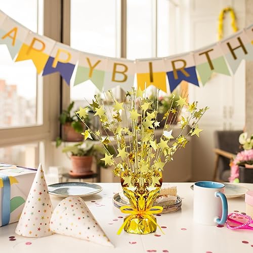 Miniatura 61 de Crowye 6 piezas de centro de mesa de aluminio metálico en aerosol para fiesta de Halloween, decoración de mesa de otoño con estrellas