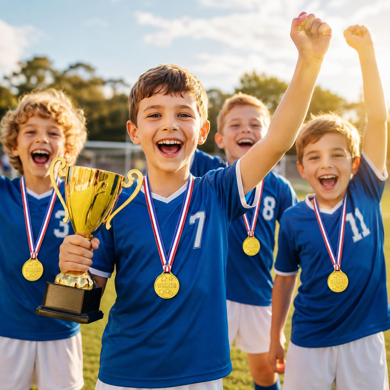 30 Médailles Enfant Dorées avec Rubans, Trophées, Médaille Personnalisable pour Récompenses Sportives, Événements Scolaires Et Jeux Enfants, Porte Médaille Plastique De Qualité