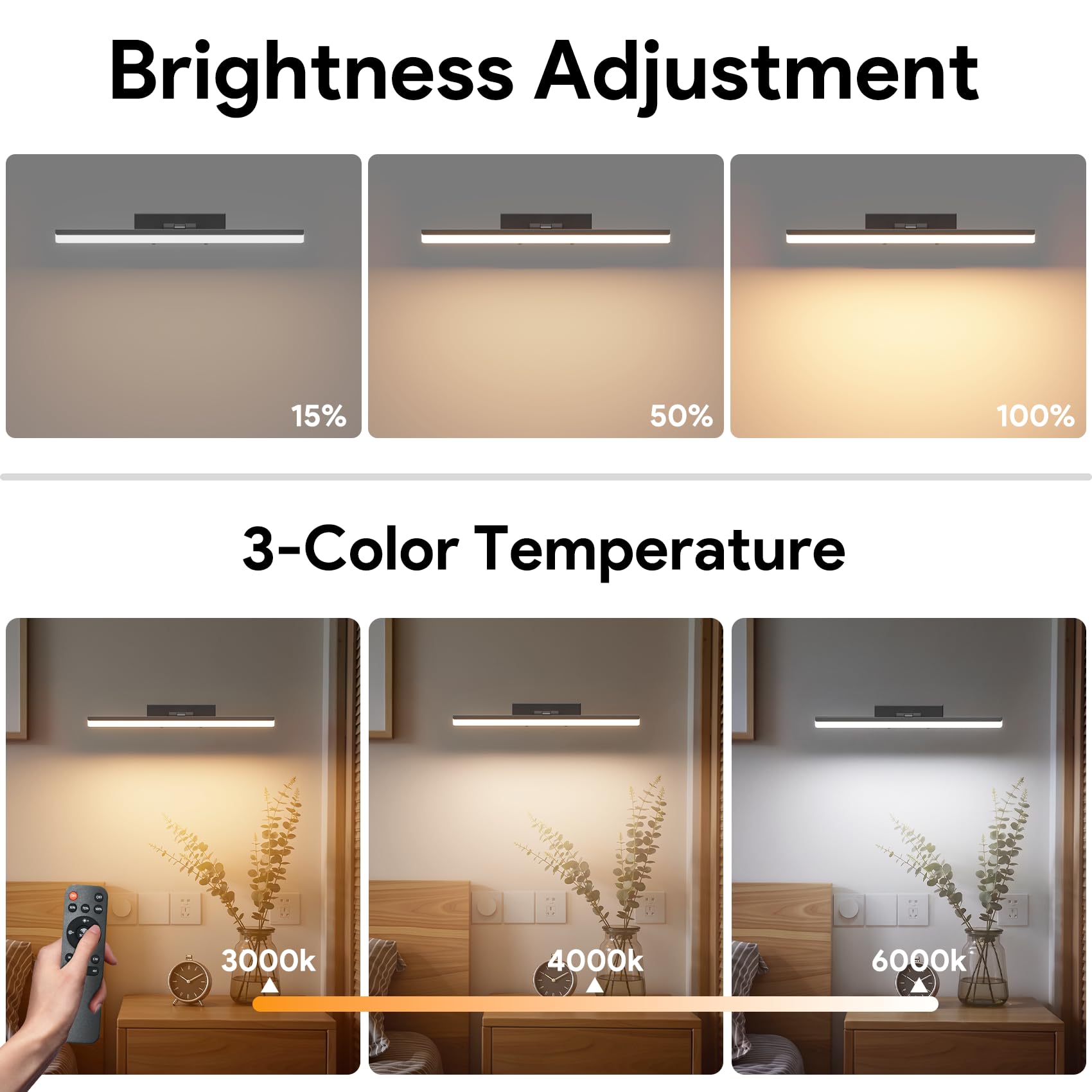 Klighten Lampada Specchio e Lampada Quadro LED da 40 cm,12 W,Nero