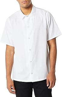 Unisex No Pocket Restaurant Utility Shirt with Snap Closure