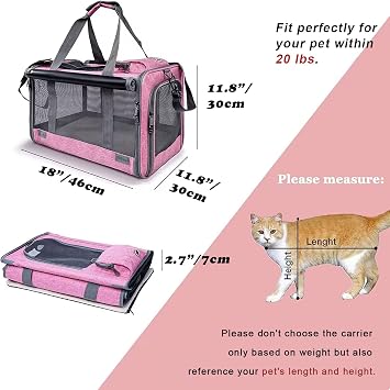 GAPZER Pet Carrier for Large and Medium Cats, Soft-Sided Pet Carrier for Big Medium Cats and Puppy, Dog Carriers Cat Carriers,Pet Privacy Protection Travel Carrier