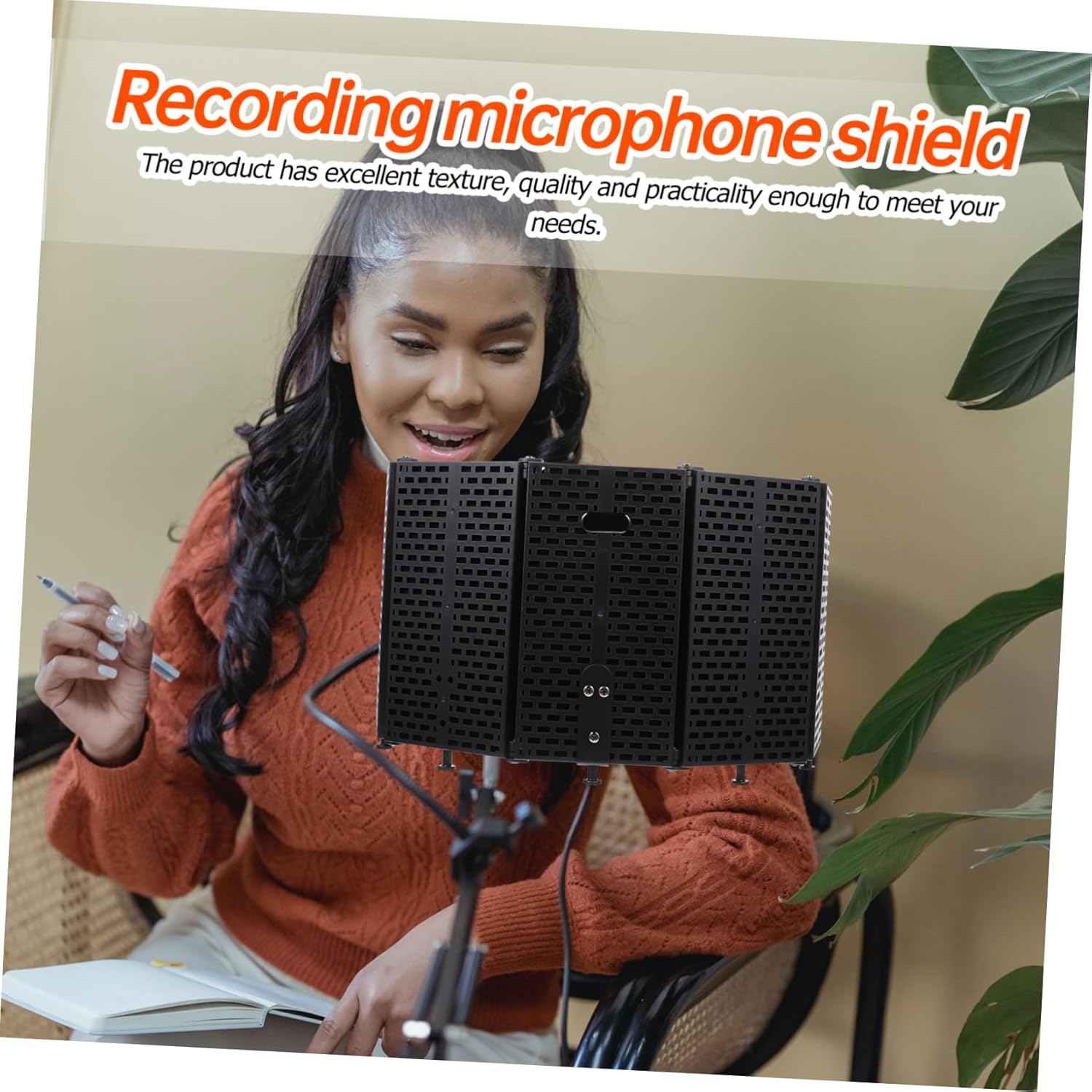 HANABASS 1Set Premium Microphone Windshield Net Foldable Mic Filter for Noise Reduction Spray Protection for Interviews Performances Easy to Clean Install