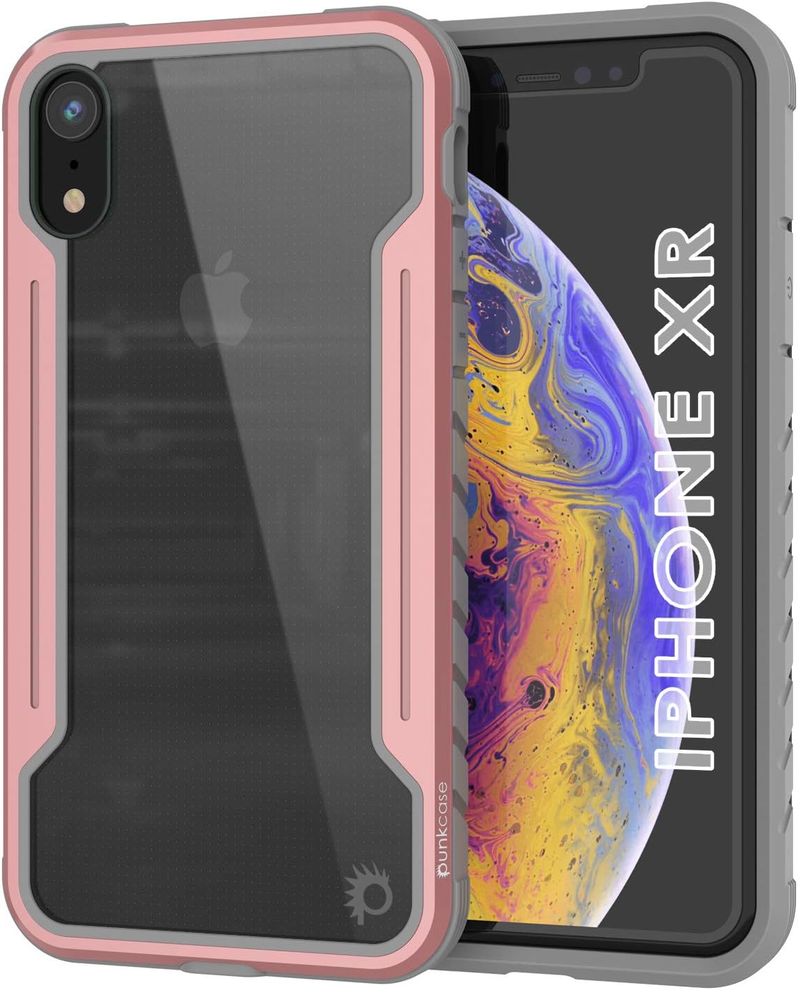 PunkCase for iPhone XR [Armor Stealth Series] Ultra Thin & Protective Military Grade Multilayer Cover W/Aluminum Frame [Clear Back] Ultimate Drop Protection for iPhone XR (6.1") (2018) (Red)