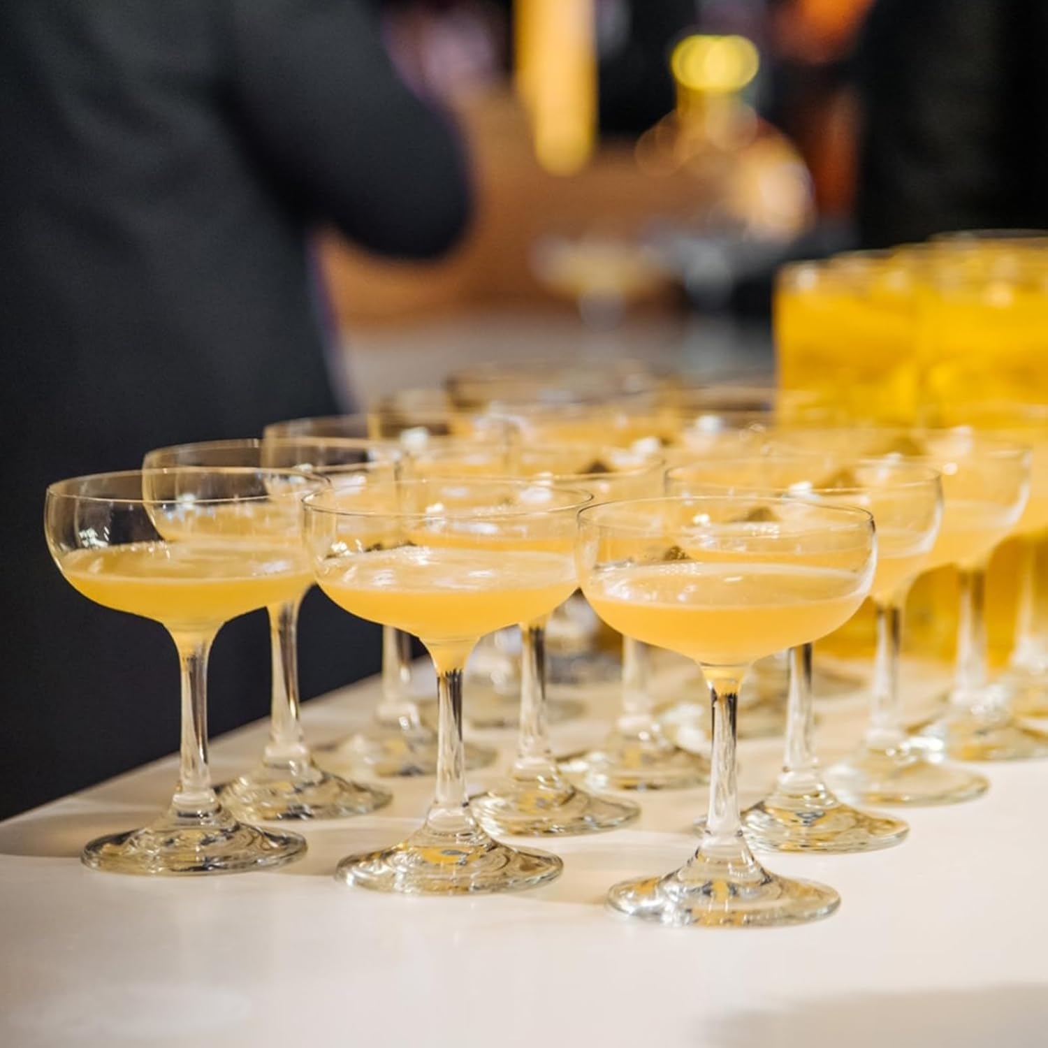 32 Pcs Champagne Coupe Glasses 5 oz Plastic Disposable Stackable Wine Glasses for Cocktail, Martini, Champagne Tower for Wedding, Birthday, Party (Pink) - Image 6