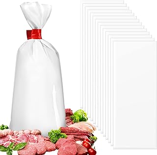 TaoBary 500 Pcs Meat Freezer Bags Wild Game Beef Freezer Bags for Packaging Meat Storage System, White(1 lb)