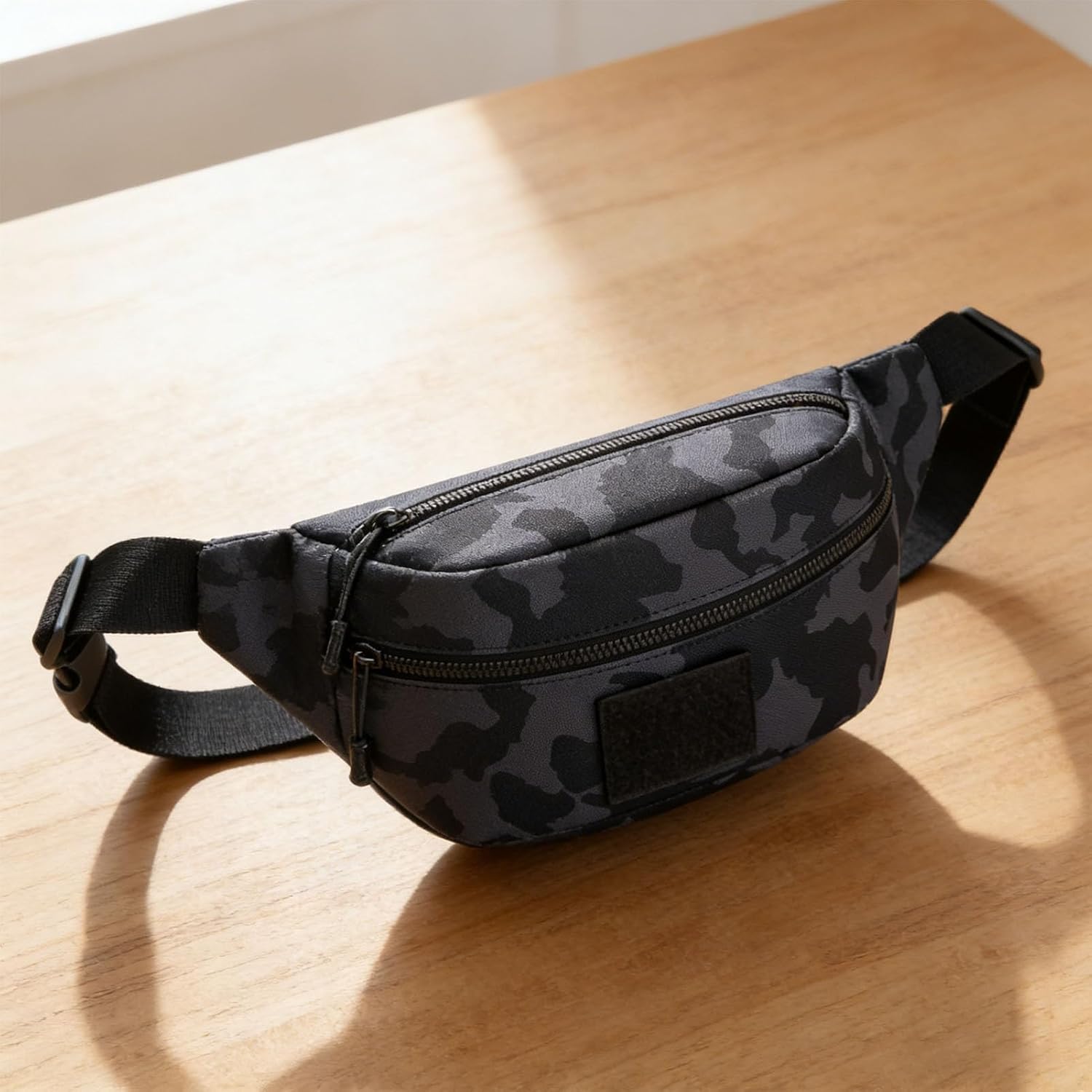 Tbest Large Capacity Sling Bag Waist Pack Chest Shoulder Bag for Men, Crafted from Oxford Fabric with Breathable Back Panel, Suitable for Cycling Hiking Fishing Travel, Easy (Camo)