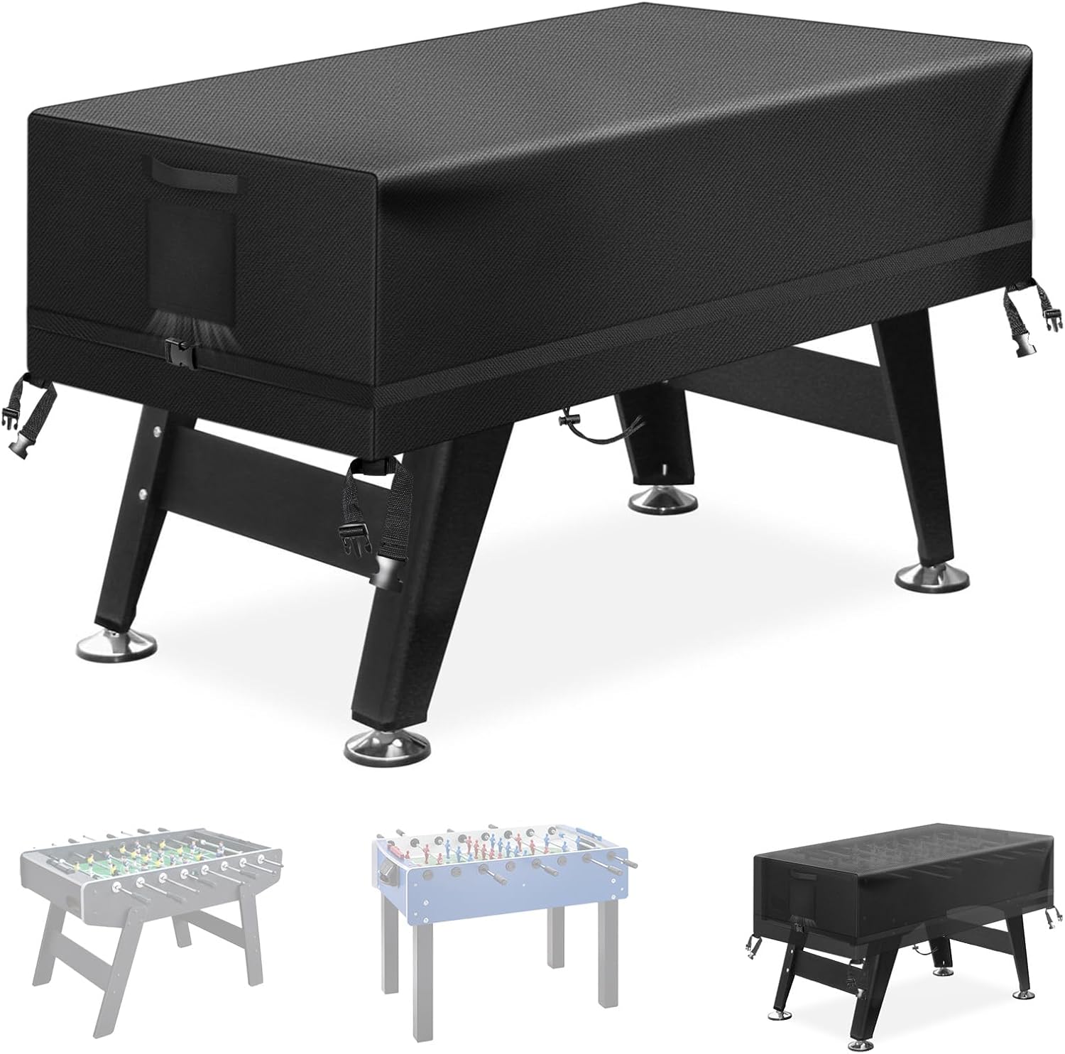 Kovshuiwe Foosball Table Cover Outdoor Waterproof Soccer Table Cover Heavy Duty Rectangular Patio Football Game 58"x52"x30"(LxWxH )