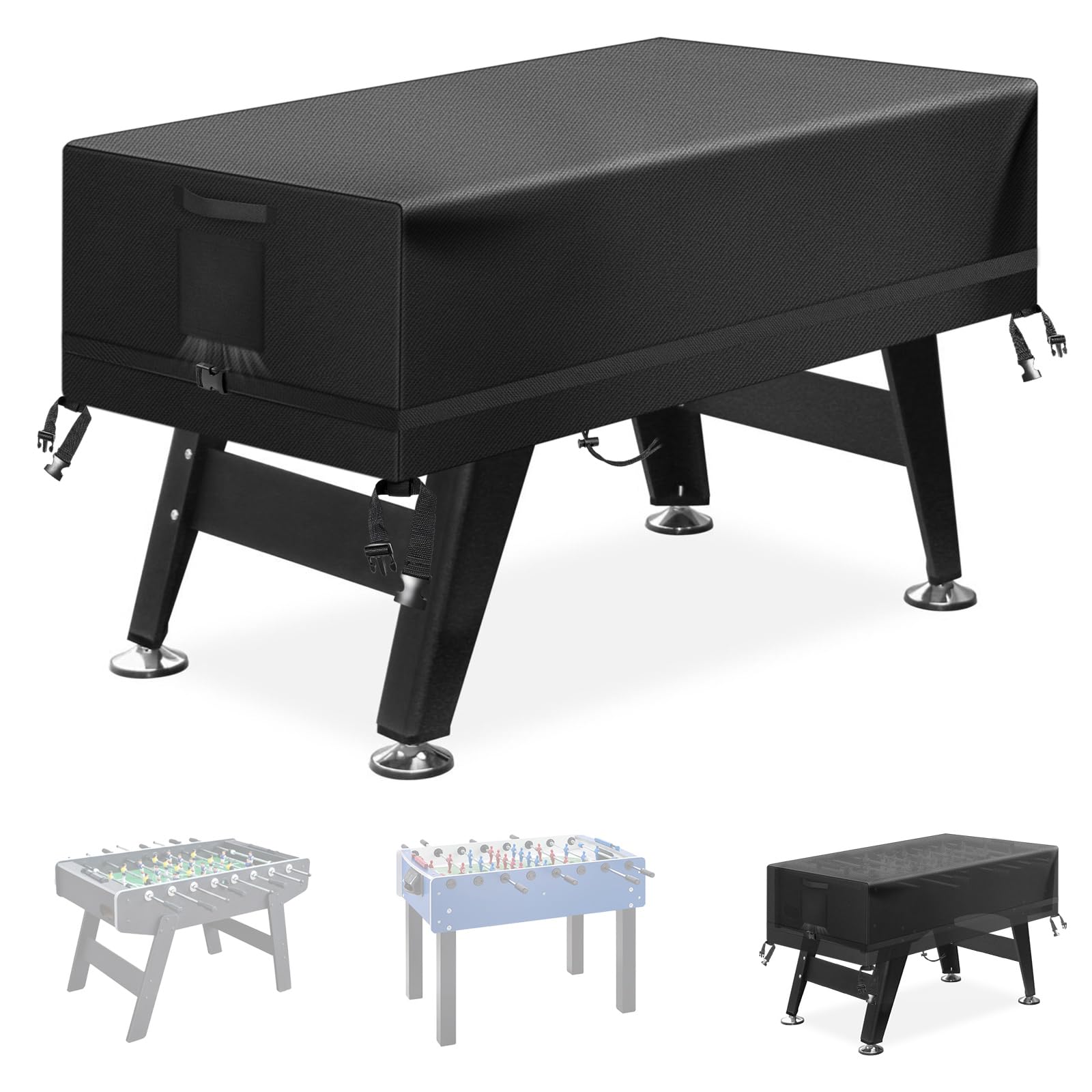 Kovshuiwe 147 x 132 x 76 cm Housse pour table de baby-foot Housse d'extérieur pour table de football résistante de patio, Imperméable, Anti-UV et Anti-poussière