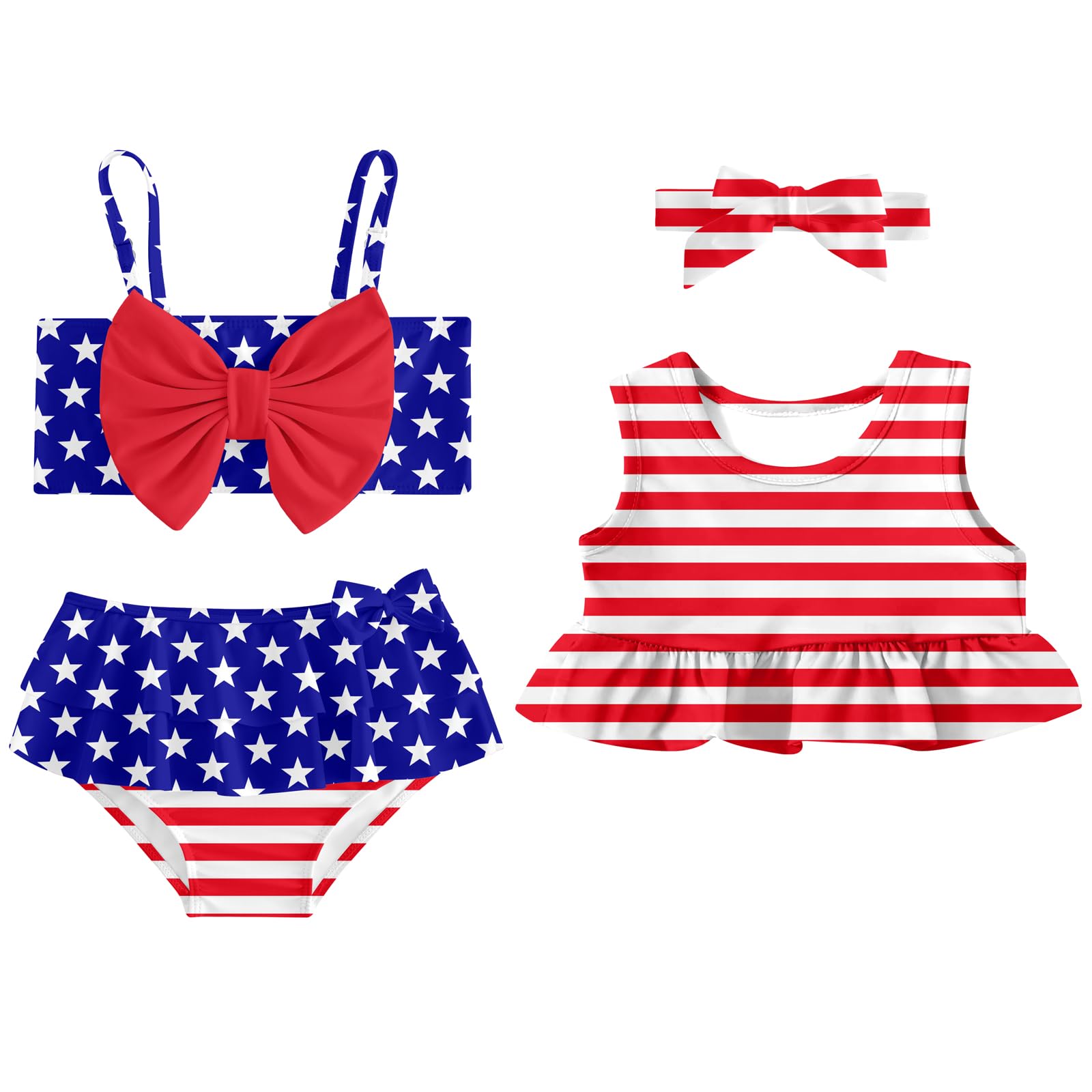 Ahegao 6M-3T Baby Girls Swimsuits for Toddlers Kids 3pcs Bathing Suits Bikini